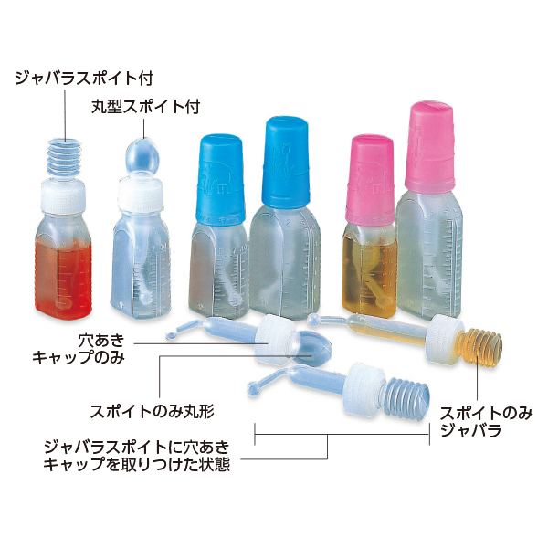 乳児用投薬瓶　B型セイフティキャップ付(未滅菌)・スポイトのみ・0.5ml目盛（入数：1袋100個入）